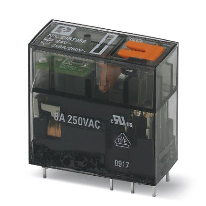 Phoenix Contact Interface Single Relay; REL-MR- 24AC/21-21/MS; Electromechanical; 8A; DPDT; 24VAC
